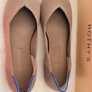 Rothy's Women's Brown Flats with Blue Trim